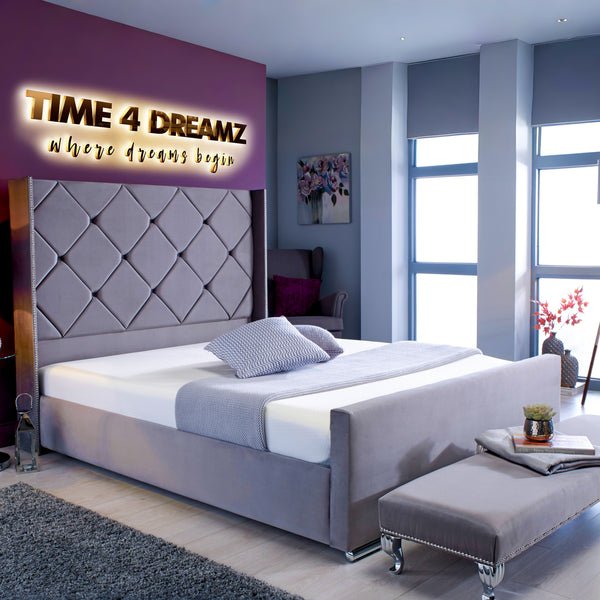 Arabella Wingback Bed Frame by Time4Dreamz