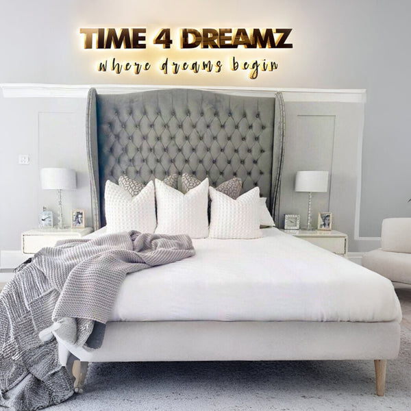 Felicity Pro Wingback Tufted Bed Frame by Time4Dreamz