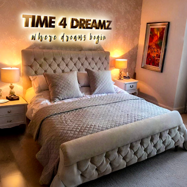 Venice Sleigh Luxury Crushed  Bed Frame